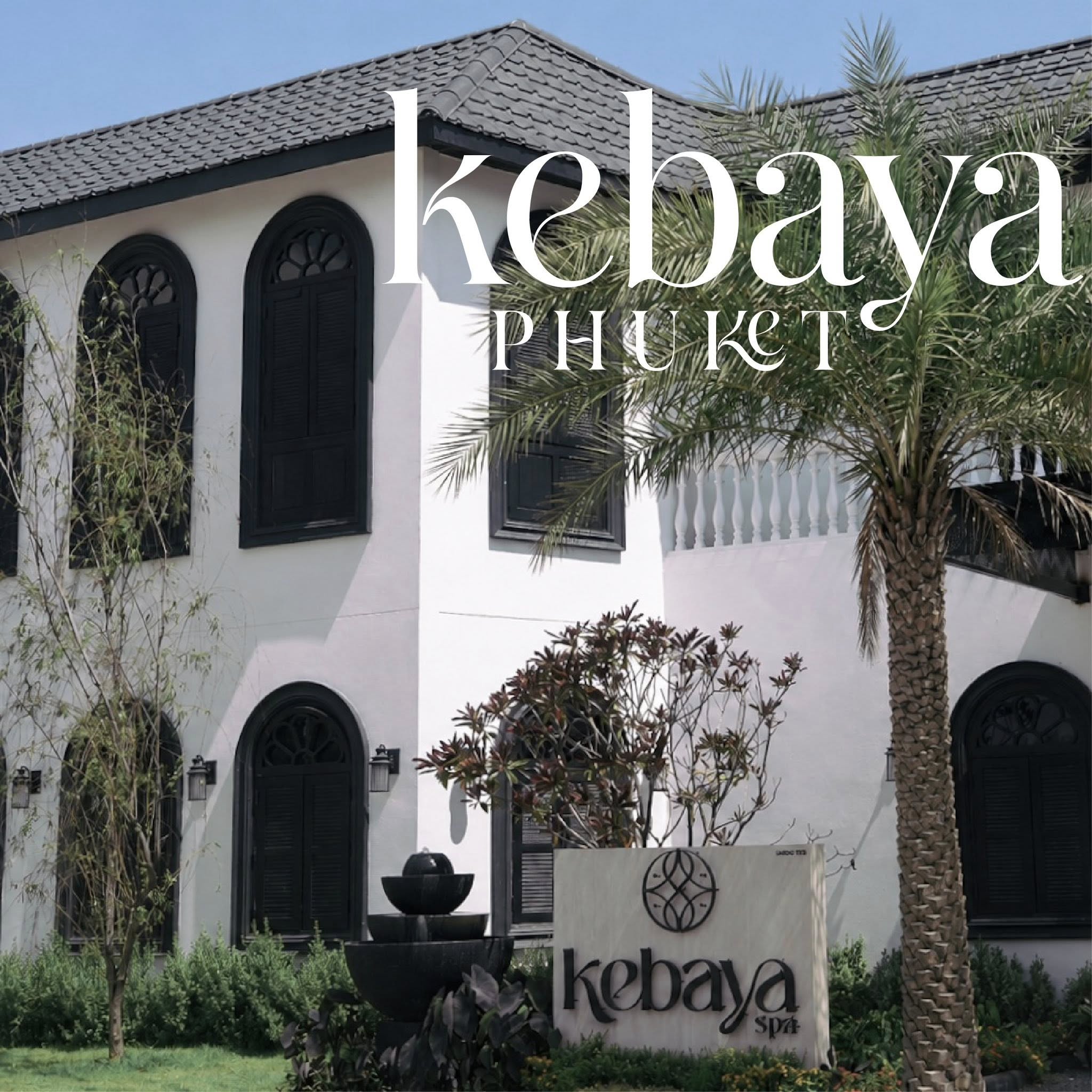Kebaya Spa exterior — a two-storey villa with the Kebaya Phuket signage on Boat Avenue, Choeng Thale